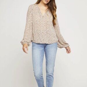 NWT Gentle Fawn Clarita Blouse Shade Taupe Speckle Size XS Retail Price $114.00